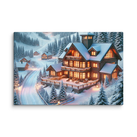 Winter Wonderland Lodge Canvas - From Sea To Shining Art