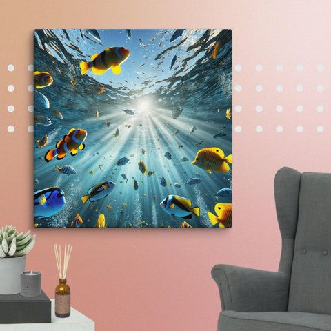 Sunbeams Beneath the Waves Art Canvas - From Sea To Shining Art