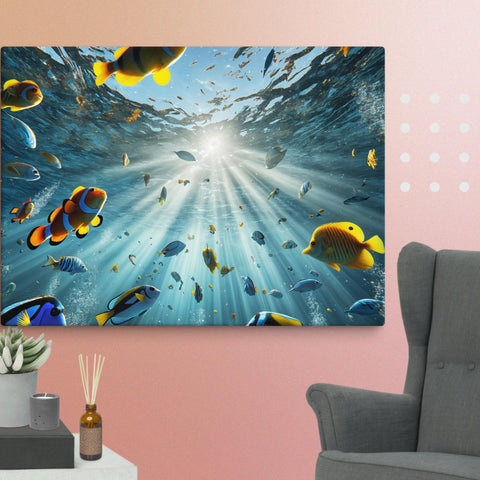 Sunbeams Beneath the Waves Art Canvas - From Sea To Shining Art