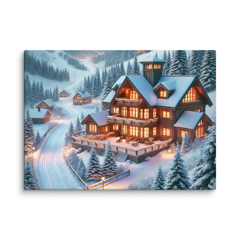 Winter Wonderland Lodge Canvas - From Sea To Shining Art