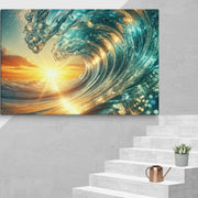 Sunset and wave Art In Canvas - From Sea To Shining Art