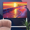 Evening Sea Sunset Art Canvas