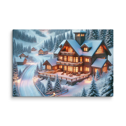 Winter Wonderland Lodge Canvas - From Sea To Shining Art
