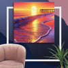 Evening Sea Sunset Art Canvas
