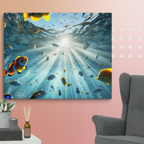 Sunbeams Beneath the Waves Art Canvas - From Sea To Shining Art