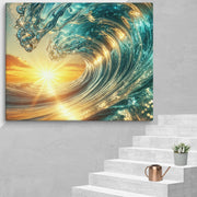 Sunset and wave Art In Canvas - From Sea To Shining Art