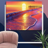 Evening Sea Sunset Art Canvas