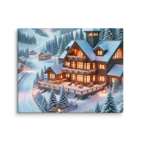 Winter Wonderland Lodge Canvas - From Sea To Shining Art