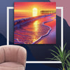 Evening Sea Sunset Art Canvas