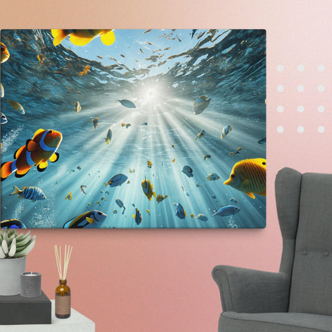 Sunbeams Beneath the Waves Art Canvas - From Sea To Shining Art