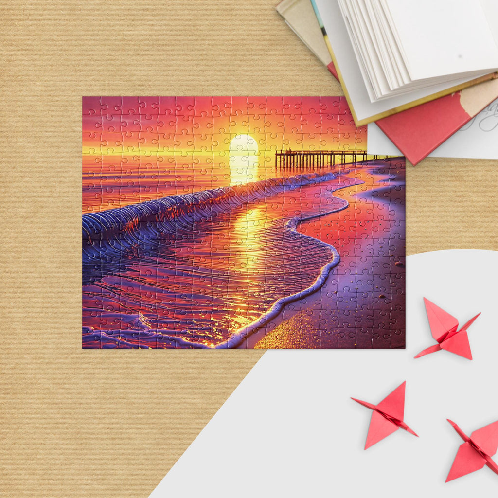 Evening Sea Sunset Art Jigsaw Puzzle - From Sea To Shining Art