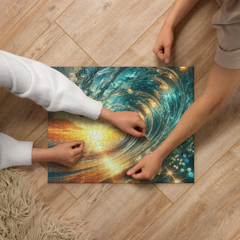 Sunset Sea Wave Art Jigsaw puzzle - From Sea To Shining Art
