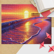 Evening Sea Sunset Art Jigsaw Puzzle - From Sea To Shining Art