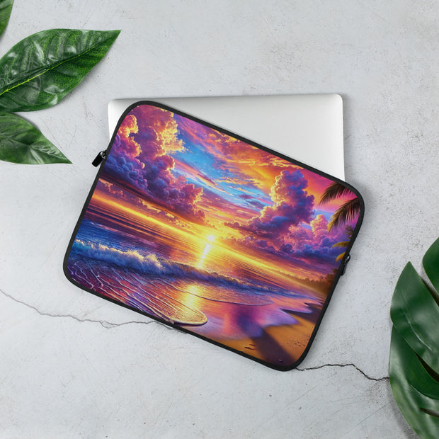 Tropical Sunset Laptop Sleeve - From Sea To Shining Art