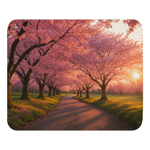 Blooming Cherry Trees Mouse Pad - From Sea To Shining Art