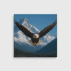 BALD EAGLE FLYING HIGH IN MOUNTAINS