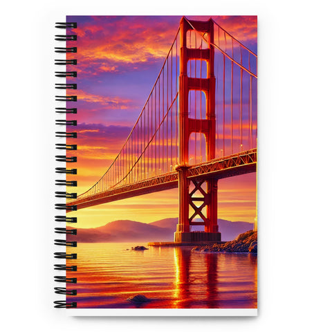 Iconic Sunset Bridge Spiral notebook - From Sea To Shining Art