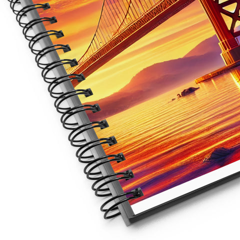Iconic Sunset Bridge Spiral notebook - From Sea To Shining Art