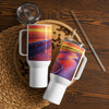 Evening Sea Sunset Art Travel Mug with a Handle - From Sea To Shining Art