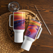 Evening Sea Sunset Art Travel Mug with a Handle - From Sea To Shining Art
