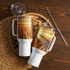 Sun-Kissed Grains Travel mug with a handle - From Sea To Shining Art