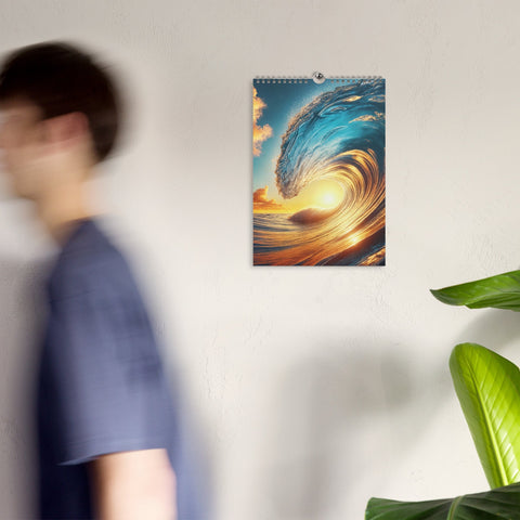 Sunset Sea Wave Art Wall Calendar 2025 - From Sea To Shining Art