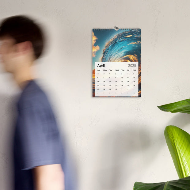 Sunset Sea Wave Art Wall Calendar 2025 - From Sea To Shining Art