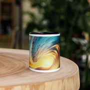 Sunset Sea Wave Art Mug with Color Inside - From Sea To Shining Art