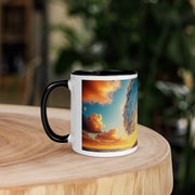 Sunset Sea Wave Art Mug with Color Inside - From Sea To Shining Art