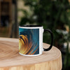 Sunset Sea Wave Art Mug with Color Inside - From Sea To Shining Art