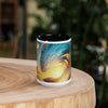 Sunset Sea Wave Art Mug with Color Inside - From Sea To Shining Art