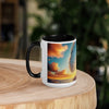 Sunset Sea Wave Art Mug with Color Inside - From Sea To Shining Art