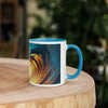 Sunset Sea Wave Art Mug with Color Inside - From Sea To Shining Art