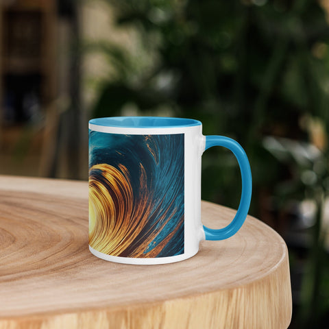 Sunset Sea Wave Art Mug with Color Inside - From Sea To Shining Art