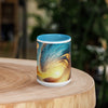 Sunset Sea Wave Art Mug with Color Inside - From Sea To Shining Art