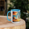 Sunset Sea Wave Art Mug with Color Inside - From Sea To Shining Art