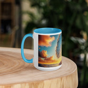 Sunset Sea Wave Art Mug with Color Inside - From Sea To Shining Art
