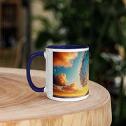 Sunset Sea Wave Art Mug with Color Inside - From Sea To Shining Art