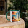 Sunset Sea Wave Art Mug with Color Inside - From Sea To Shining Art