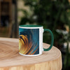 Sunset Sea Wave Art Mug with Color Inside - From Sea To Shining Art