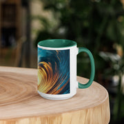 Sunset Sea Wave Art Mug with Color Inside - From Sea To Shining Art