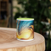 Sunset Sea Wave Art Mug with Color Inside - From Sea To Shining Art