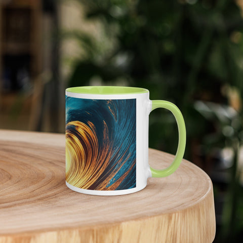 Sunset Sea Wave Art Mug with Color Inside - From Sea To Shining Art