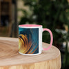 Sunset Sea Wave Art Mug with Color Inside - From Sea To Shining Art