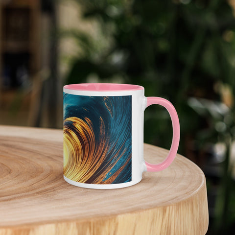 Sunset Sea Wave Art Mug with Color Inside - From Sea To Shining Art