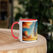 Sunset Sea Wave Art Mug with Color Inside - From Sea To Shining Art