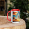 Sunset Sea Wave Art Mug with Color Inside - From Sea To Shining Art