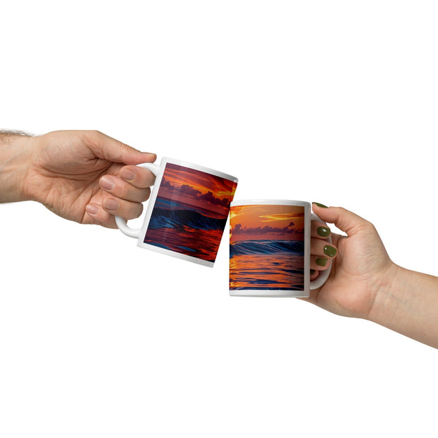 Evening Sea Art White glossy mug - From Sea To Shining Art