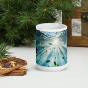 Sunbeams Beneath the Waves White glossy mug - From Sea To Shining Art