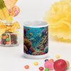 Underwater Sea Element Art White glossy mug - From Sea To Shining Art